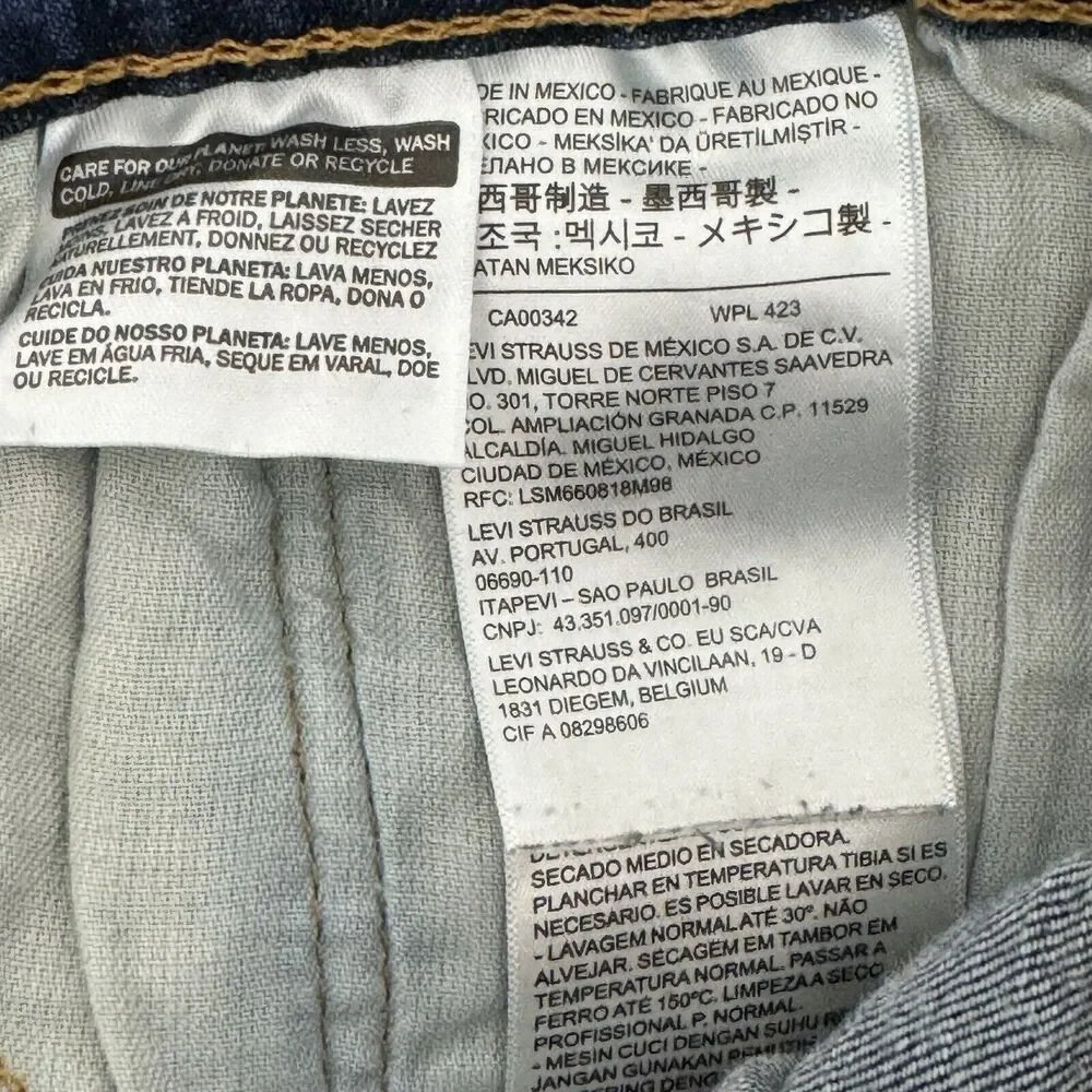 Levis 505 Jeans Men 32x29 Blue Denim Distressed Grunge Stretch American Workwear
